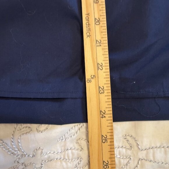 Crown & Ivy Off Shoulder 3/4 Sleeve Ties Navy & White Top Size 3X Nautical Coast - Picture 8 of 9